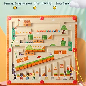Magnetic Wooden Color And Number Maze, Learning Puzzle Toys, Mushroom House Color Recognition Matching, Holiday Gifts